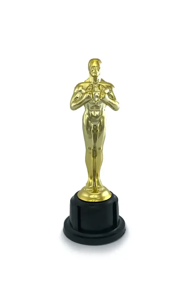 Estatuilla Oscar Dorado Con Base, Replica.