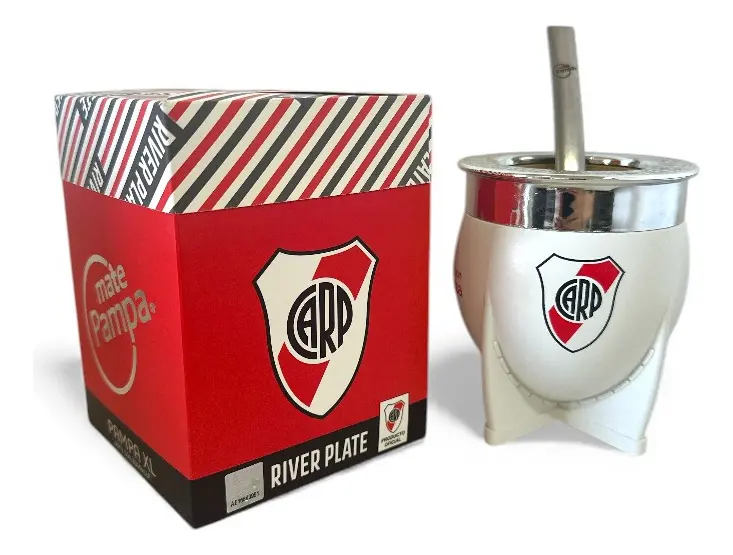 Mate Pampa XL River Plate Aro Plateado