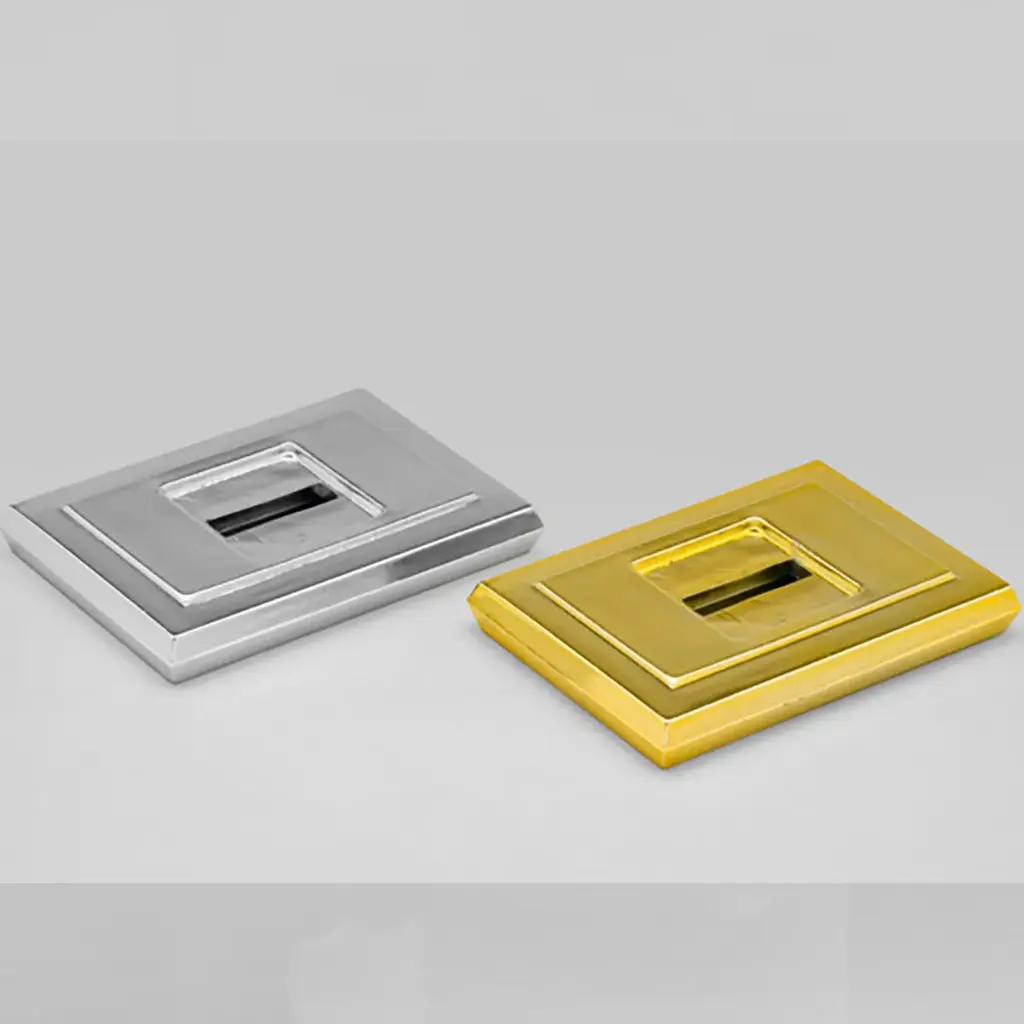 Tapa Rectangular 35X55mm Plata