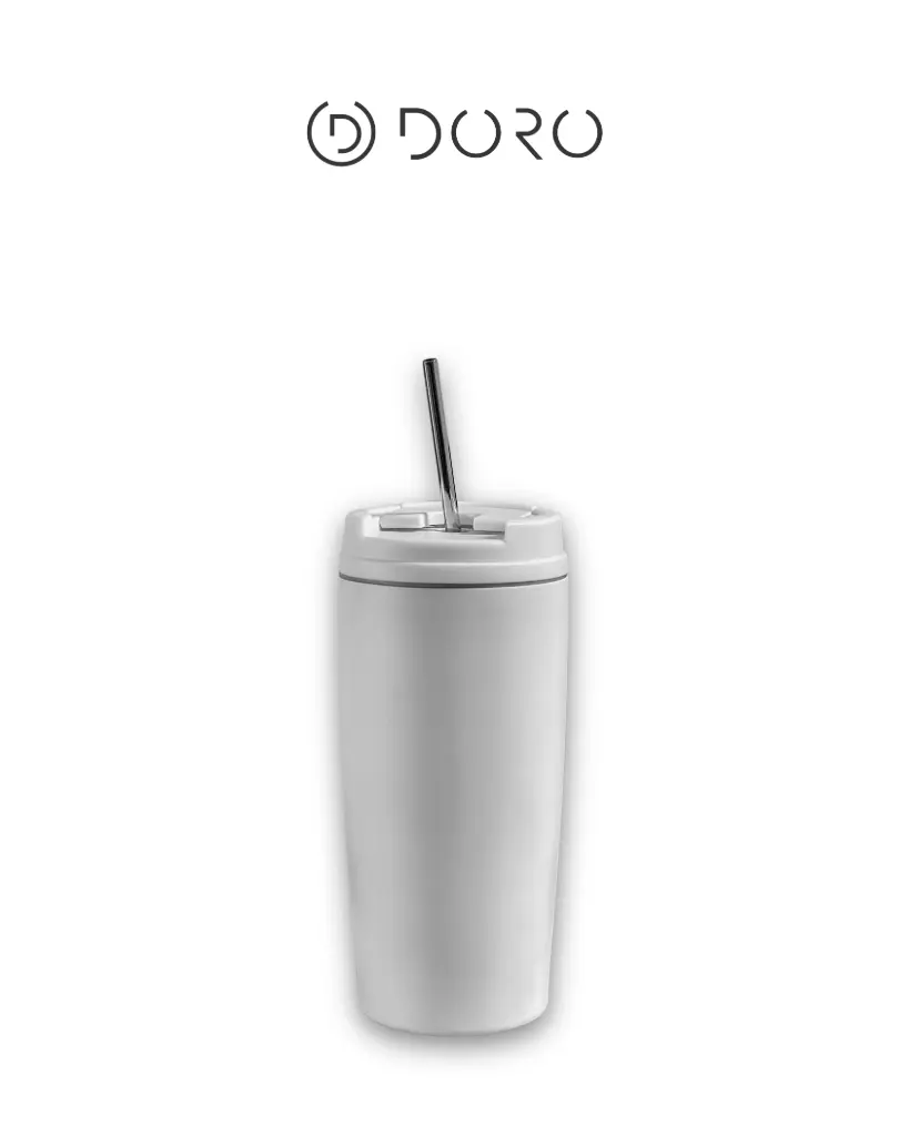 Vaso Termico Slim 600ml Blanco tapa hermetica