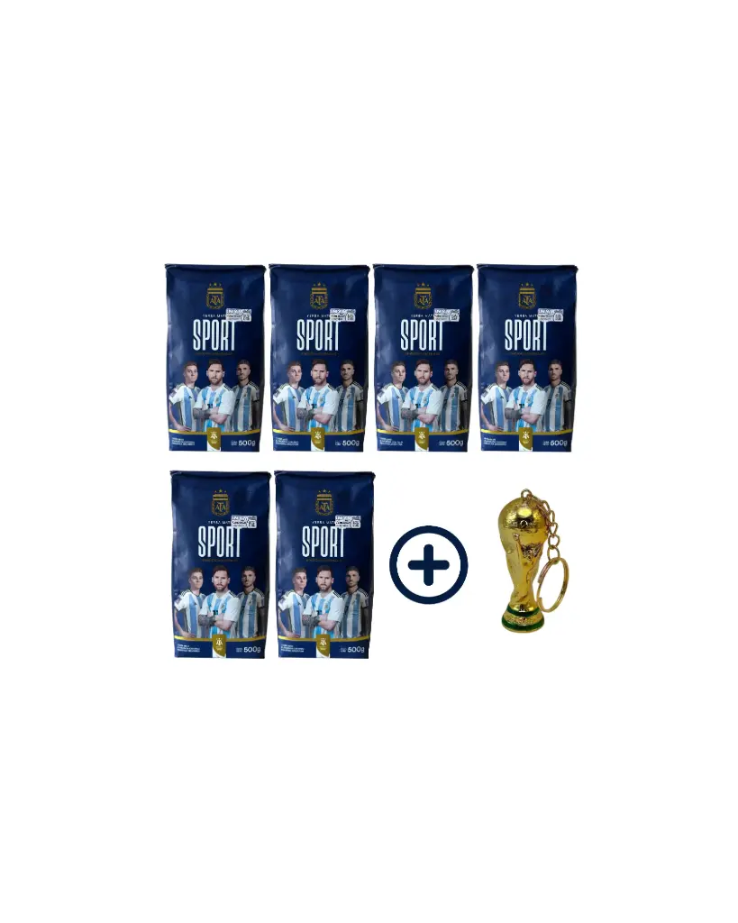 Pack 6 Yerba Sport + Copa del mundo llavero