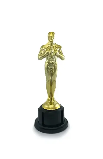 [K0085] Estatuilla Oscar Dorado Con Base, Replica.