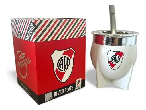 [950107] Mate Pampa XL River Plate Aro Plateado