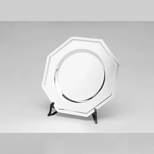 [90624] Plato Octogonal Diam.320 Plata