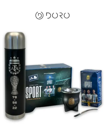 [950325] Combo Kit AFA sport Negro mate y yerba + Termo Argentina 