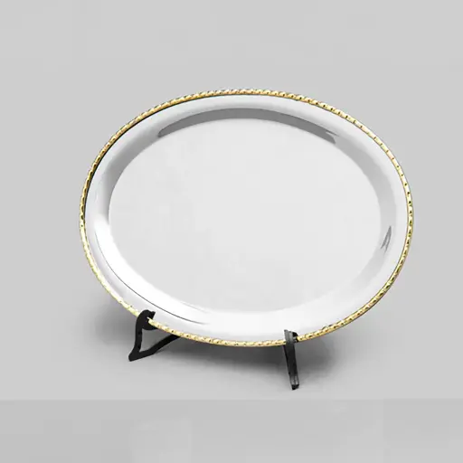 [90651] Bandeja Oval 200X300mm Moldura Perle